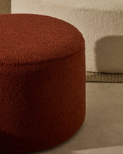 Load image into Gallery viewer, Kaeli footrest with removable cover in terracotta bouclé Ø 60 cm - image 3