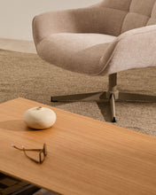 Load image into Gallery viewer, Teryl swivel beige chenille armchair with grey-finished metal, FSC 100% - image 10