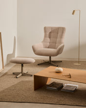 Load image into Gallery viewer, Teryl swivel beige chenille armchair with grey-finished metal, FSC 100% - image 9