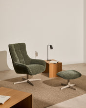 Load image into Gallery viewer, Teryl swivel green chenille armchair with grey-finished metal, FSC 100% - image 6