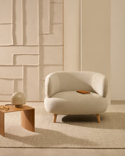 Load image into Gallery viewer, Luisa armchair in chenille pearl with solid beech wood legs 90 cm - image 5