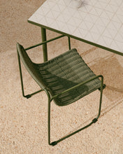 Load image into Gallery viewer, Maurina stackable chair in green galvanised steel and green rope cord - image 7
