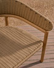 Load image into Gallery viewer, Arinella armchair in FSC 100% solid acacia wood with natural finish and beige rope cord - image 10