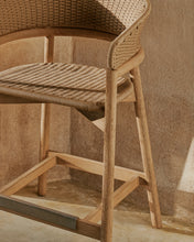 Load image into Gallery viewer, Arinella stool in FSC 100% solid acacia wood with natural finish and beige rope cord 65cm - image 10