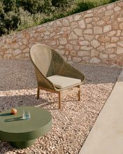 Load image into Gallery viewer, Olbia armchair with high backrest in synthetic rattan and FSC 100% solid teak wood - image 8