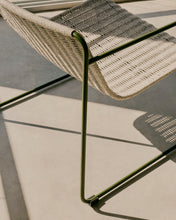 Load image into Gallery viewer, Maurina stackable armchair in green galvanised steel and ecru and grey rope cord - image 8