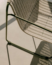 Load image into Gallery viewer, Maurina stackable armchair in green galvanised steel and ecru and grey rope cord - image 7