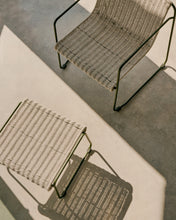 Load image into Gallery viewer, Maurina stackable armchair in green galvanised steel and ecru and grey rope cord - image 9