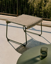 Load image into Gallery viewer, Maurina footrest in green galvanised steel and ecru and grey rope cord 58 x 52.5cm - image 5