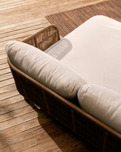 Load image into Gallery viewer, Catalina double sun lounger in beige rope cord and FSC 100% solid acacia wood - image 6