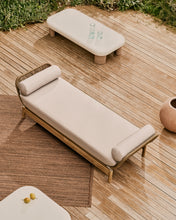 Load image into Gallery viewer, Catalina sun lounger, in beige cord and solid FSC 100% acacia wood - image 3