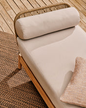 Load image into Gallery viewer, Catalina sun lounger, in beige cord and solid FSC 100% acacia wood - image 4