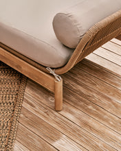 Load image into Gallery viewer, Catalina sun lounger, in beige cord and solid FSC 100% acacia wood - image 5