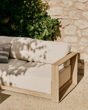 Load image into Gallery viewer, Ambra 2-seater sofa in solid acacia wood with light finish 174cm FSC 100% - image 6