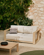 Load image into Gallery viewer, Ambra 2-seater sofa in solid acacia wood with light finish 174cm FSC 100% - image 5