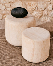 Load image into Gallery viewer, Drasi cement side table with travertine-effect finish Ø46cm