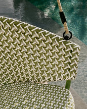Load image into Gallery viewer, Saliga green hanging armchair with base in aluminium and synthetic rattan - image 7