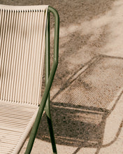 Load image into Gallery viewer, Zivia stackable outdoor chair in ecru rope cord and green galvanised steel - image 9