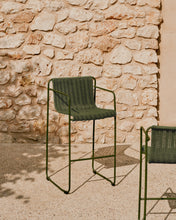 Load image into Gallery viewer, Maurina stackable stool in green galvanised steel and green rope cord 74,5cm - image 6