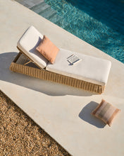 Load image into Gallery viewer, Meria sun lounger in synthetic rattan with FSC 100% solid acacia wood legs - image 4