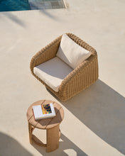 Load image into Gallery viewer, Meria armchair in synthetic rattan with FSC 100% solid acacia wood legs - image 5