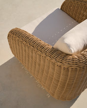 Load image into Gallery viewer, Meria armchair in synthetic rattan with FSC 100% solid acacia wood legs - image 6