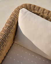 Load image into Gallery viewer, Meria armchair in synthetic rattan with FSC 100% solid acacia wood legs - image 7