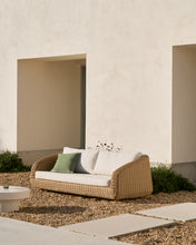 Load image into Gallery viewer, Meria 3-seater sofa in synthetic rattan with FSC 100% solid acacia wood legs 208cm - image 5