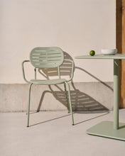 Load image into Gallery viewer, Brai stackable outdoor chair with armrests in turquoise galvanised steel - image 7