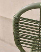 Load image into Gallery viewer, Talaier stackable outdoor chair in synthetic rope and galvanised steel with turquoise finish - image 7