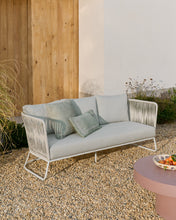 Load image into Gallery viewer, Saconca outdoor 3-seater sofa in rope cord and grey galvanised steel 189 cm - image 7