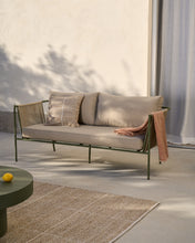 Load image into Gallery viewer, Zivia outdoor 2-seater sofa in ecru rope cord and green galvanised steel 178cm - image 9