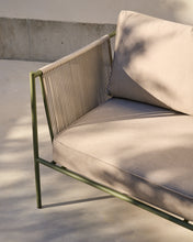 Load image into Gallery viewer, Zivia outdoor 2-seater sofa in ecru rope cord and green galvanised steel 178cm - image 10