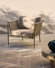 Load image into Gallery viewer, Zivia outdoor armchair in ecru rope cord and green galvanised steel - image 9
