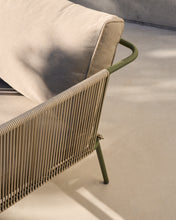 Load image into Gallery viewer, Zivia outdoor 2-seater sofa in ecru rope cord and green galvanised steel 178cm - image 12
