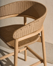 Load image into Gallery viewer, Arinella stool in FSC 100% solid acacia wood with natural finish and beige rope cord 75cm - image 10