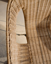 Load image into Gallery viewer, Eltiera stackable chair in synthetic rattan with black steel frame - image 12
