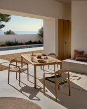 Load image into Gallery viewer, Nina stackable chair in FSC 100% solid acacia wood and green rope cord - image 6