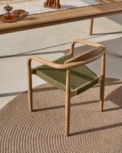Load image into Gallery viewer, Nina stackable chair in FSC 100% solid acacia wood and green rope cord - image 5