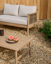 Load image into Gallery viewer, Alabe set consisting of one 2-seater sofa, 2 armchairs and one coffee table in FSC 100% acacia wood - image 3