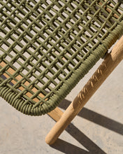 Load image into Gallery viewer, Dandara folding chair in solid acacia wood with steel structure and green cord FSC 100% - image 16