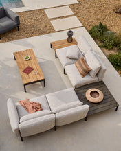 Load image into Gallery viewer, Sorells outdoor modular 4-seater corner sofa with beige upholstery and grey aluminium with teak table 353 x 316.5cm FSC 100% - image 7