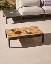 Load image into Gallery viewer, Sorells coffee table in gray aluminum and teak wood 89 x 91 cm FSC 100% - image 3