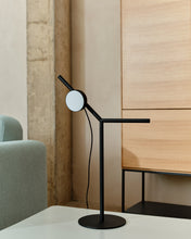 Load image into Gallery viewer, Orey black metal table lamp with multi-position spotlight and UK adaptor - image 2