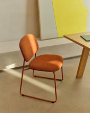 Load image into Gallery viewer, Meli stackable chair in terracotta chenille with terracotta metal legs FSC Mix Credit - image 7