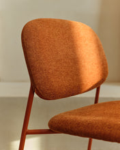 Load image into Gallery viewer, Meli stackable chair in terracotta chenille with terracotta metal legs FSC Mix Credit - image 8