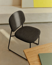 Load image into Gallery viewer, Meli stackable chair in grey chenille with grey metal legs FSC Mix Credit - image 7