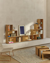 Load image into Gallery viewer, Litto set of 9 modular shelving units in oak wood veneer, 202 x 114 cm - image 14