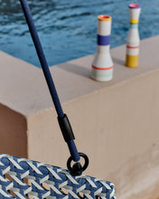 Load image into Gallery viewer, Saliga blue hanging armchair with base in aluminium and synthetic rattan - image 6