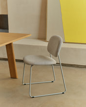 Load image into Gallery viewer, Meli stackable chair in beige chenille with beige metal legs FSC Mix Credit - image 5
